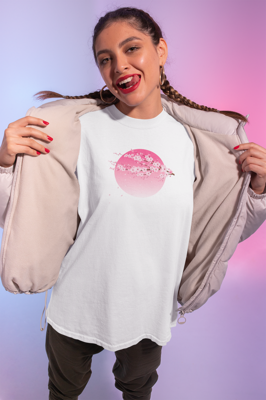 Sakura Blossoms Under The Pink Moon - Unisex T-shirt