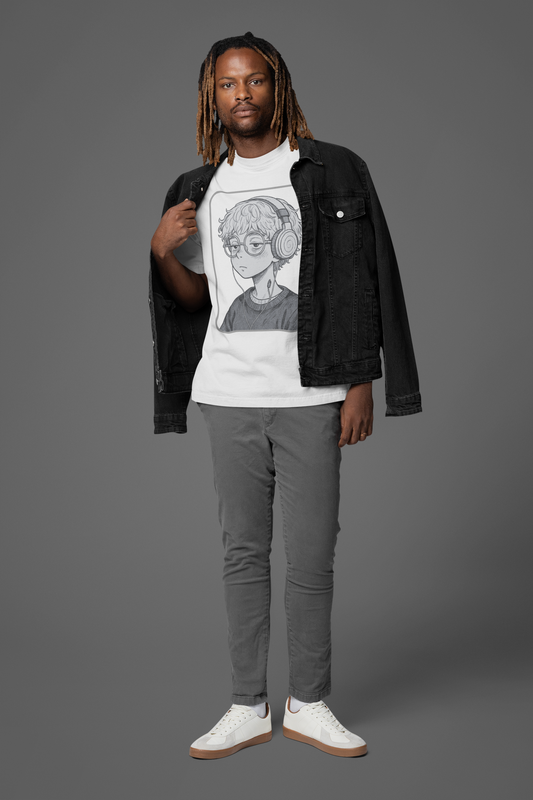 Monochrome Retro Headphone Vibes - Unisex T-shirt