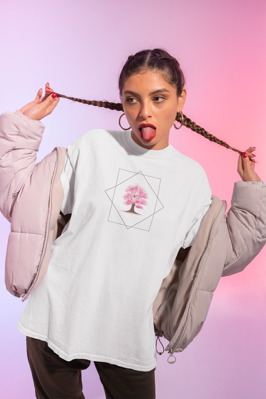 Pink Cherry Blossom Tree Art - Unisex T-shirt