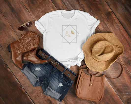 Elegant Golden Cranes - Unisex T-shirt